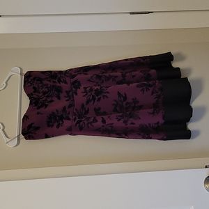 Sleeveless Purple Black Floral Dress